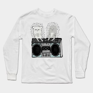 Hedgehogs on Boombox Long Sleeve T-Shirt